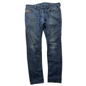 Diesel Thanaz Jeans Men 31x32 Slim Skinny Faded Distressed Made In Italy
